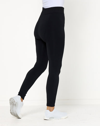 Delicious Fur Lined Leggings - Black