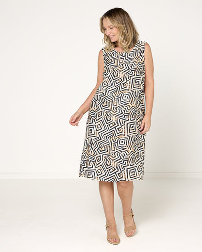 Ledbury Shift Dress - Sandstone Mosaic