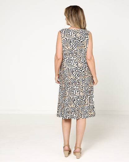 Ledbury Shift Dress - Sandstone Mosaic