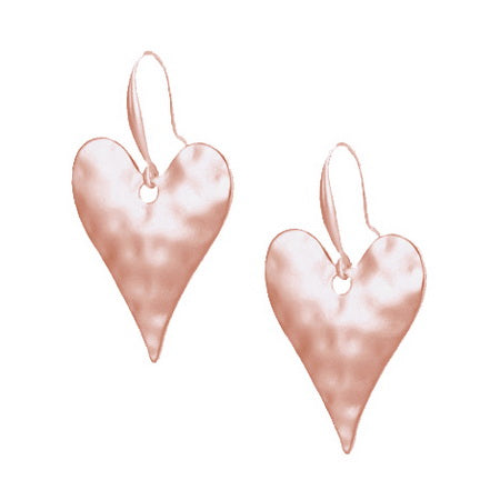 Chantilly Heart Drop Earrings - Rose Gold