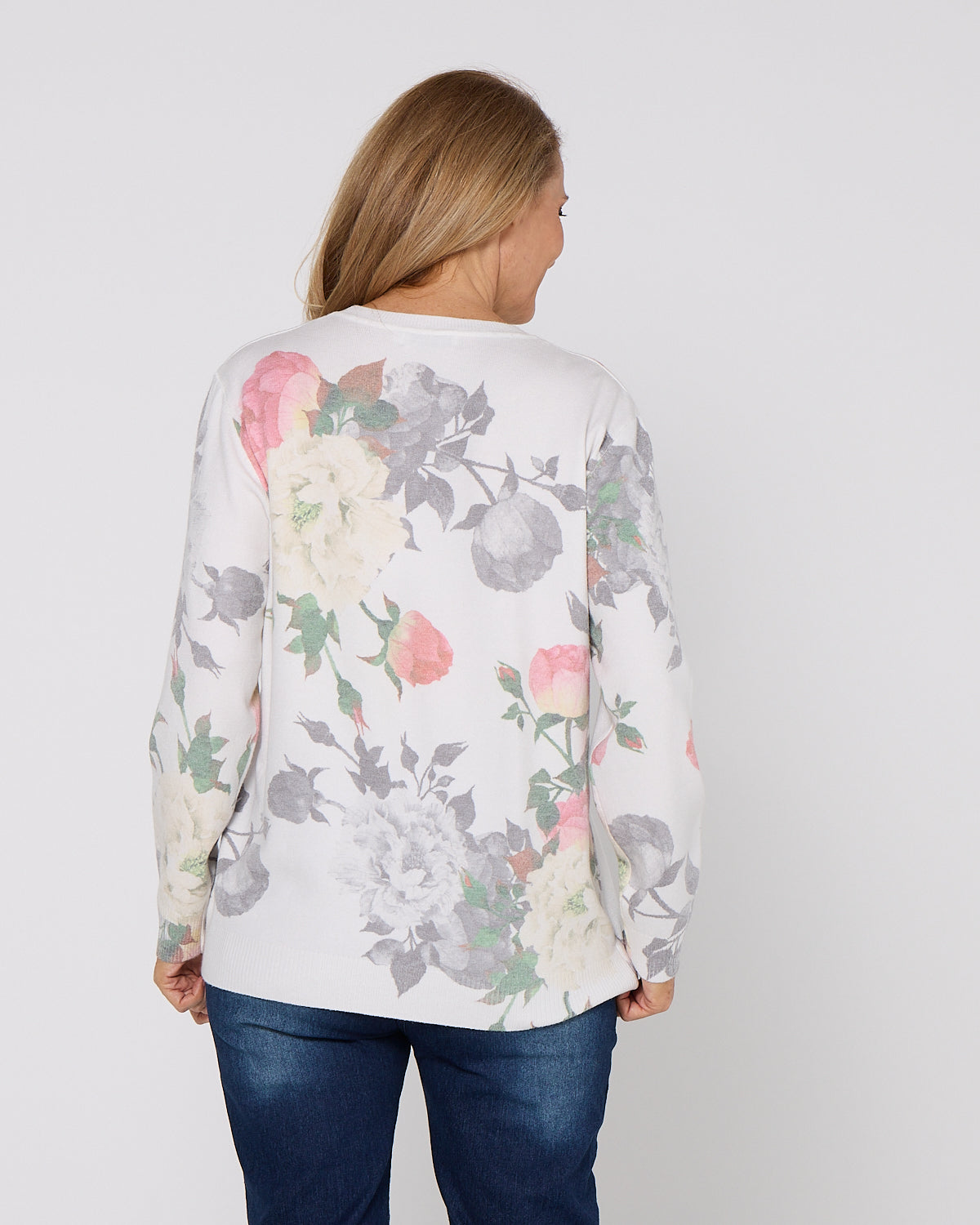 Mabel Knit - Floral Garden White