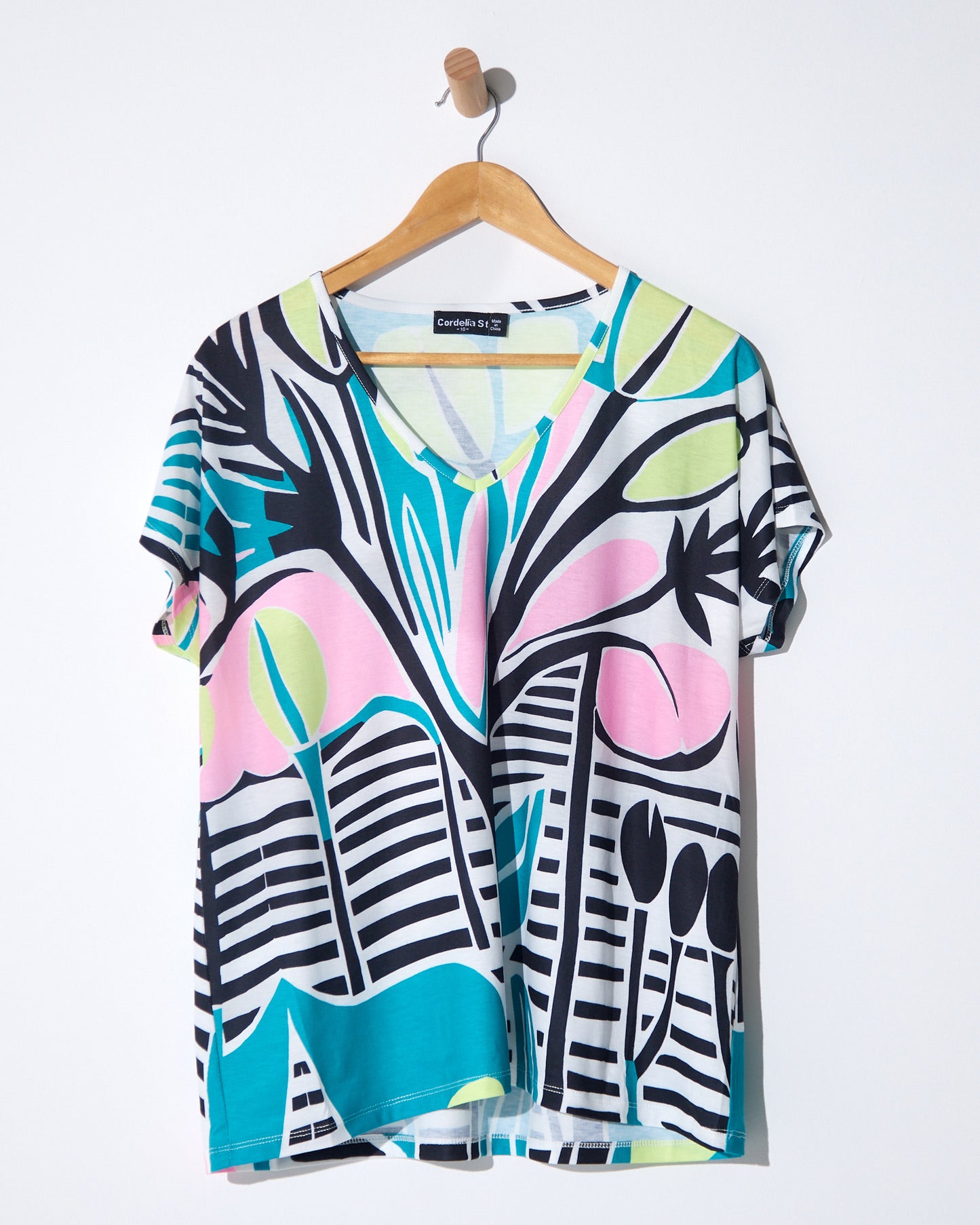 Finlee Top - Aqua Flower