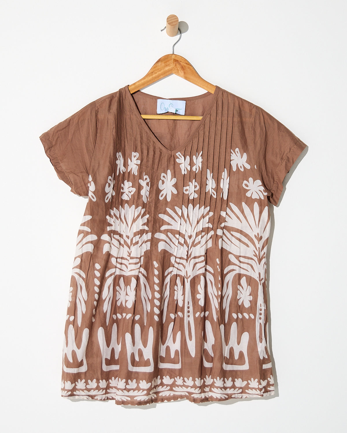 Kayla Top - Mocha Border