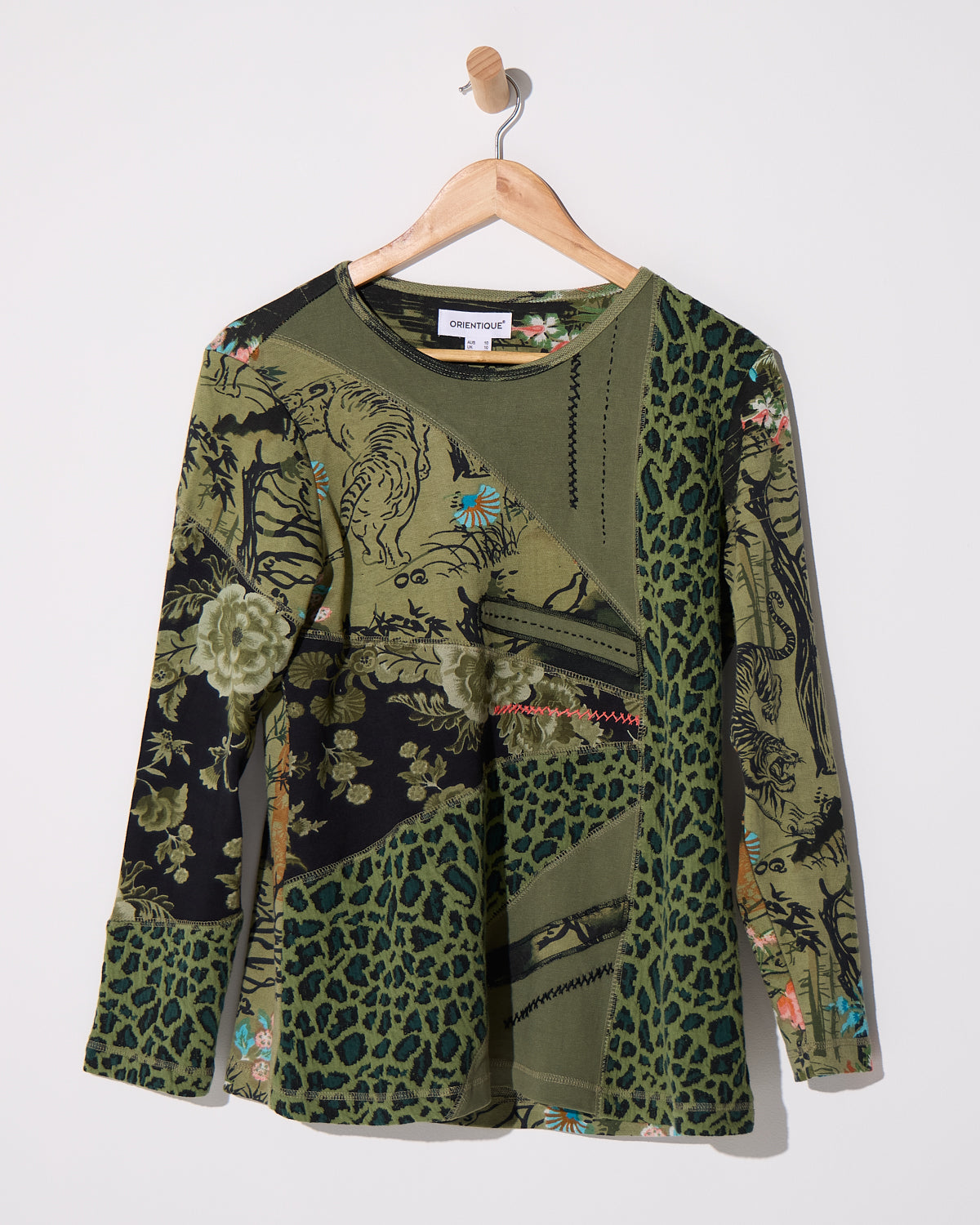 Keqioa Patch Top - Olive Multi