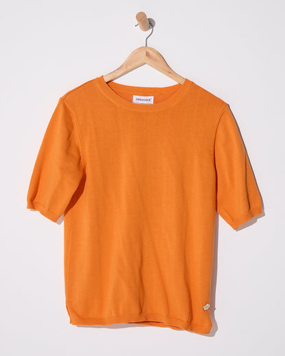 Avery Cotton Knit Tee - Orange