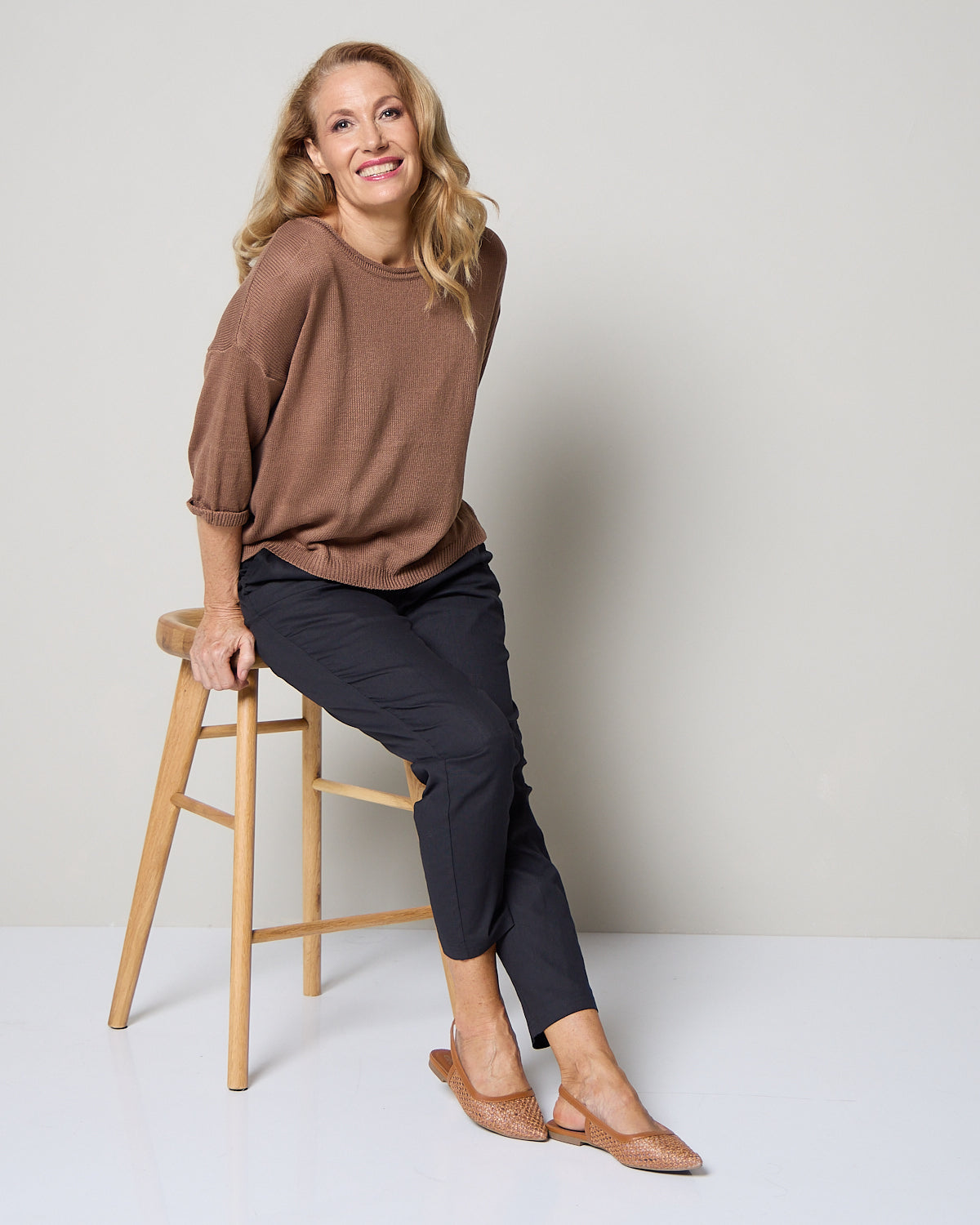 Byron Cotton Knit Top - Chocolate