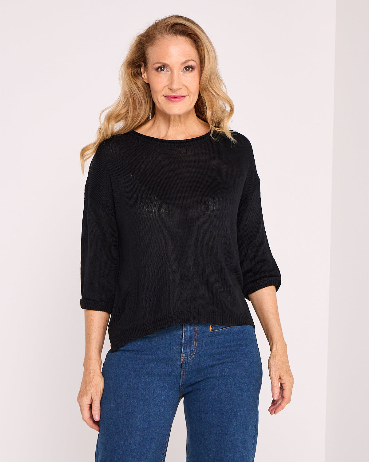 Byron Cotton Knit Top - Black