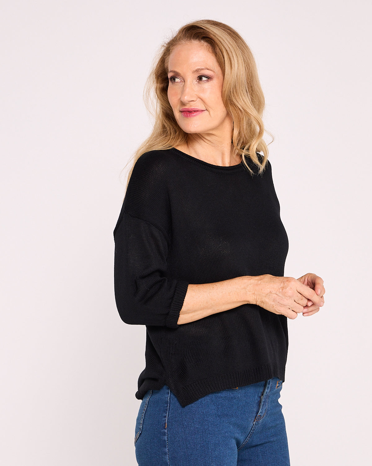 Byron Cotton Knit Top - Black