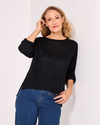 Byron Cotton Knit Top - Black