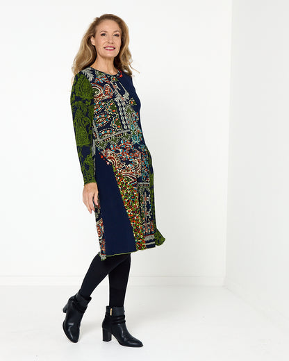 Kumbalgharh Dress - Navy Print
