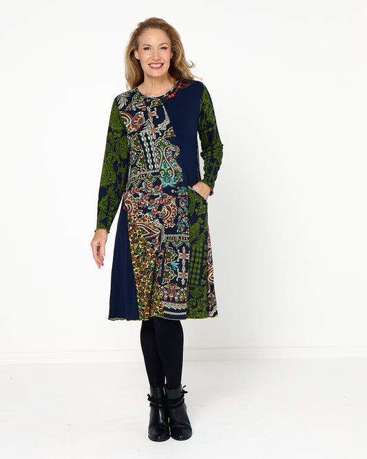 Kumbalgharh Dress - Navy Print