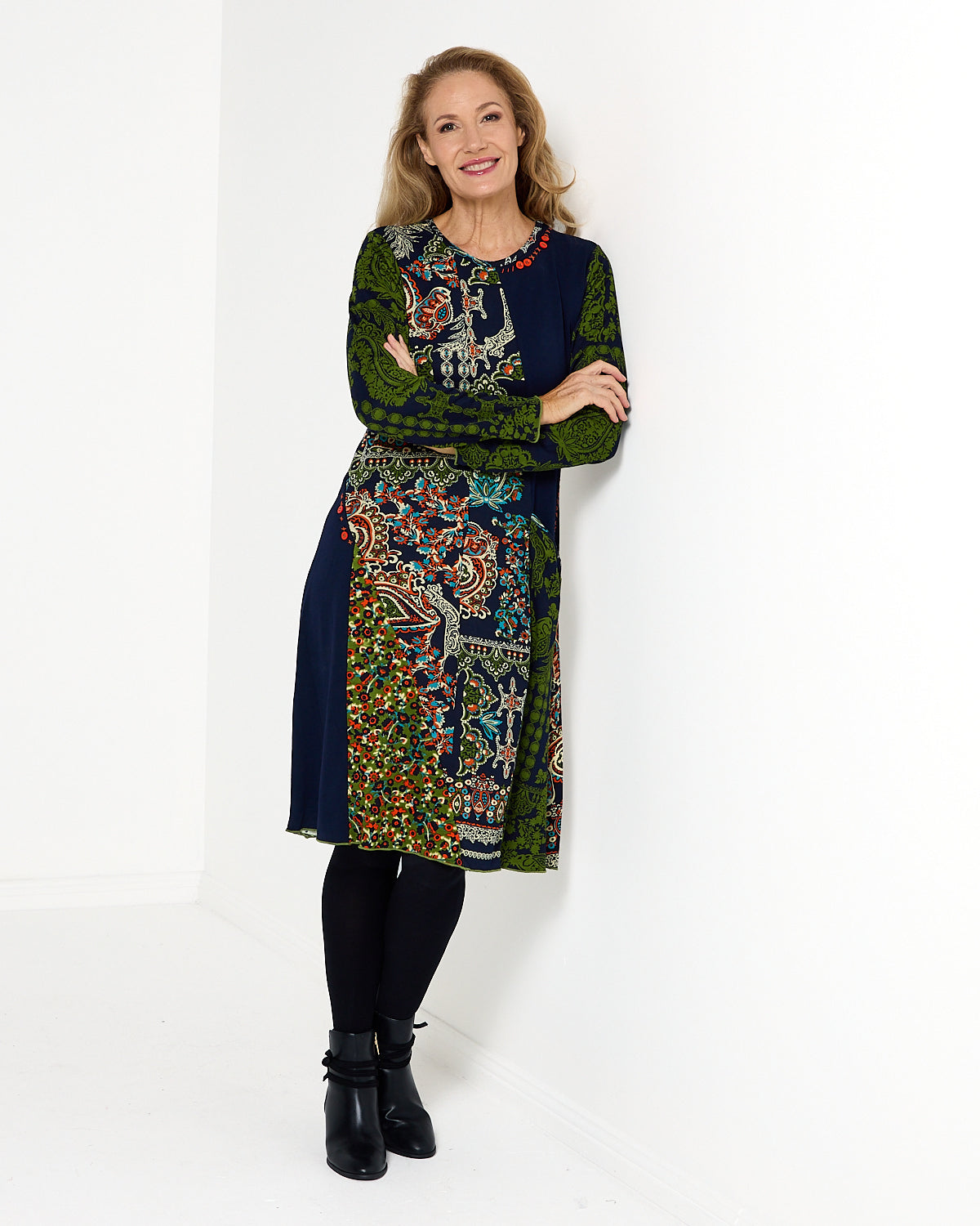 Kumbalgharh Dress - Navy Print