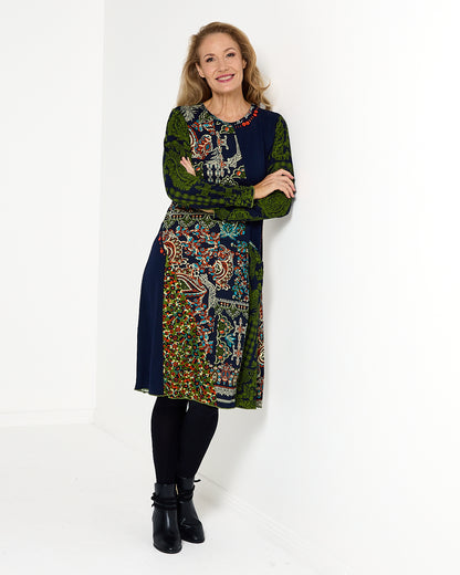 Kumbalgharh Dress - Navy Print