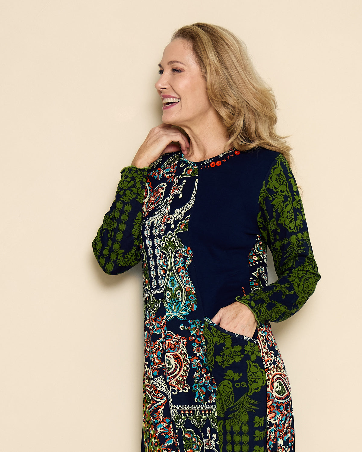 Kumbalgharh Dress - Navy Print