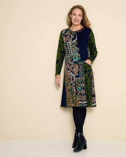 Kumbalgharh Dress - Navy Print