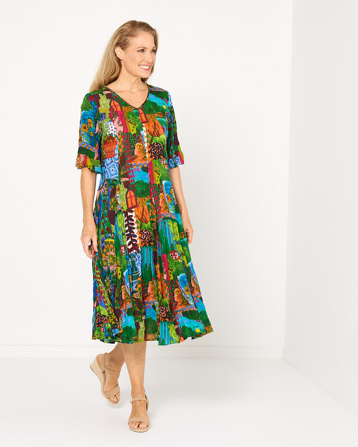 Le Moulin Godet Dress - Provence Green