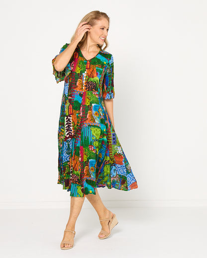 Le Moulin Godet Dress - Provence Green