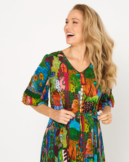 Le Moulin Godet Dress - Provence Green