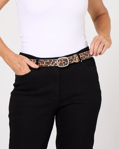 Leopard Suede Belt