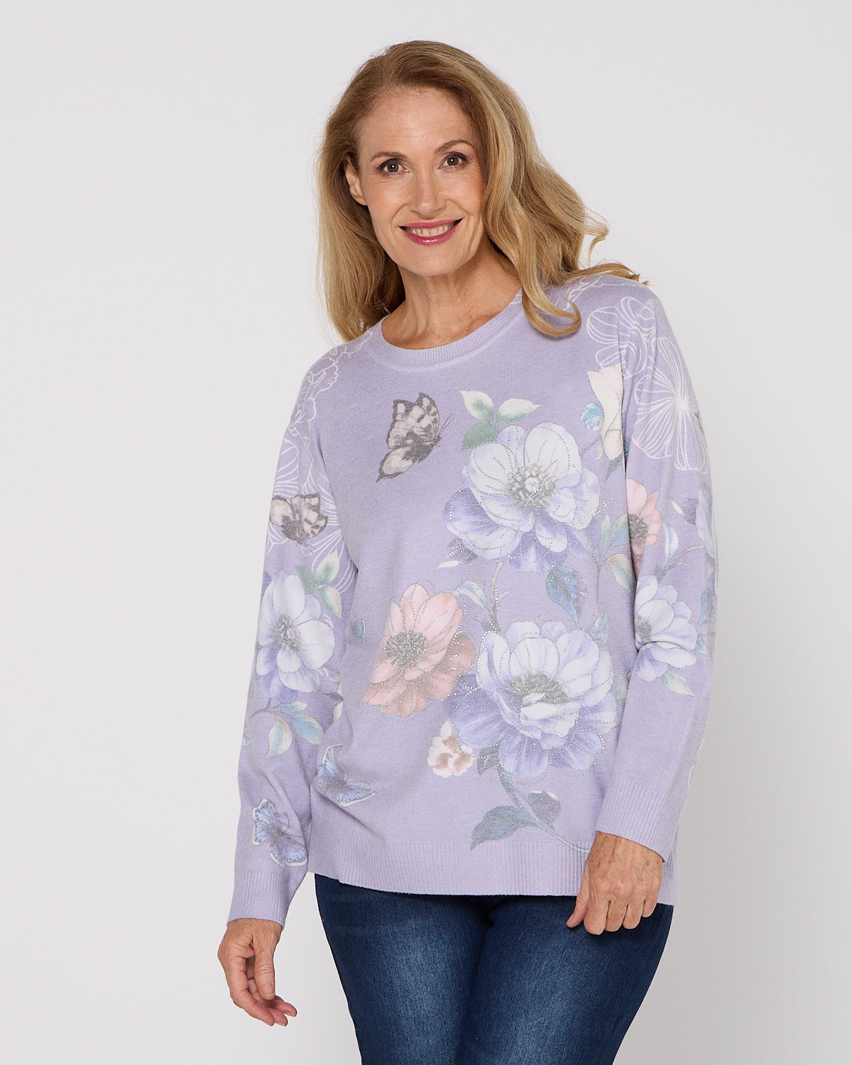 Mabel Knit - Floral Garden Lavender