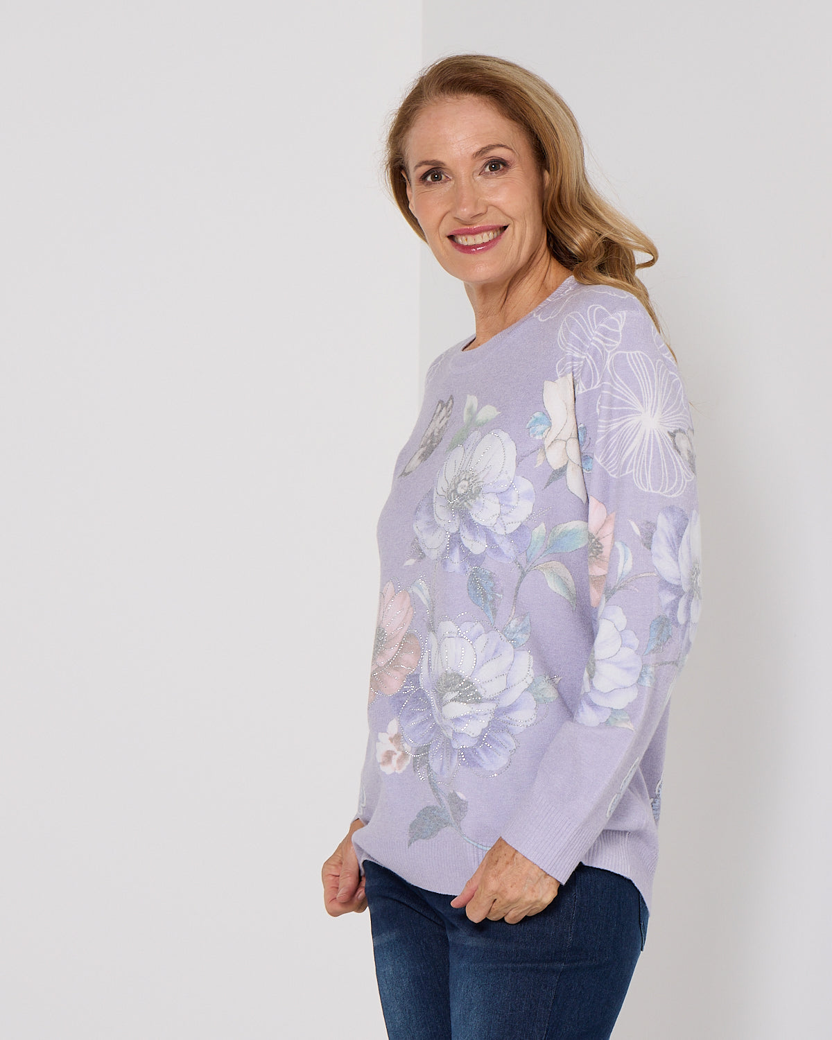 Mabel Knit - Floral Garden Lavender