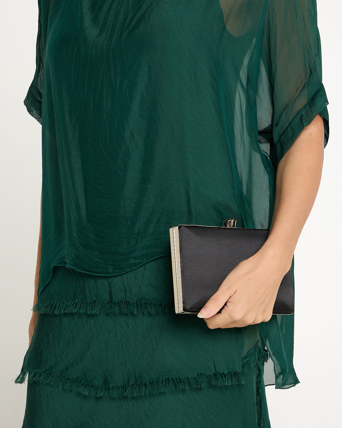 Margo Silk Dress - Forest Green