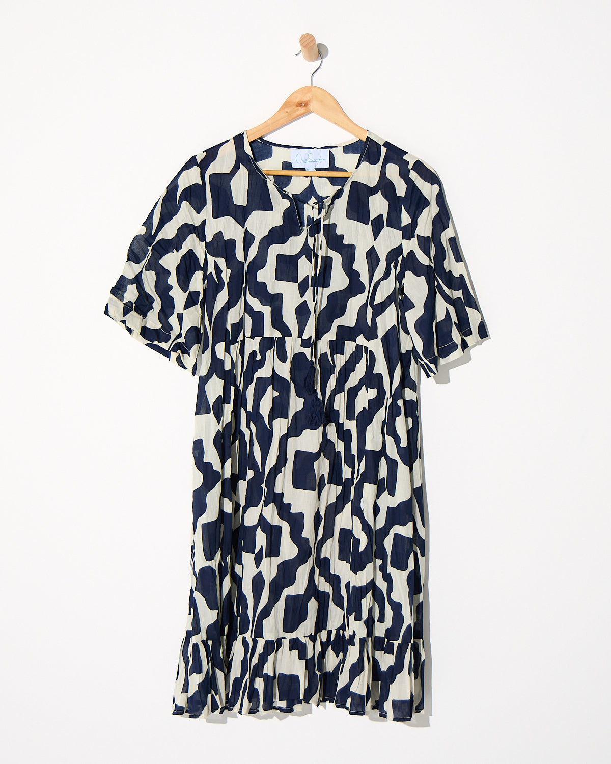 Charli Cotton Dress - Bold Art Navy