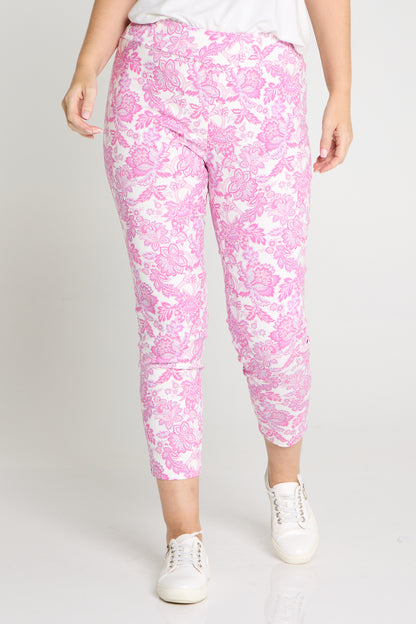 Moira Pants - Pink Jacobean Paisley