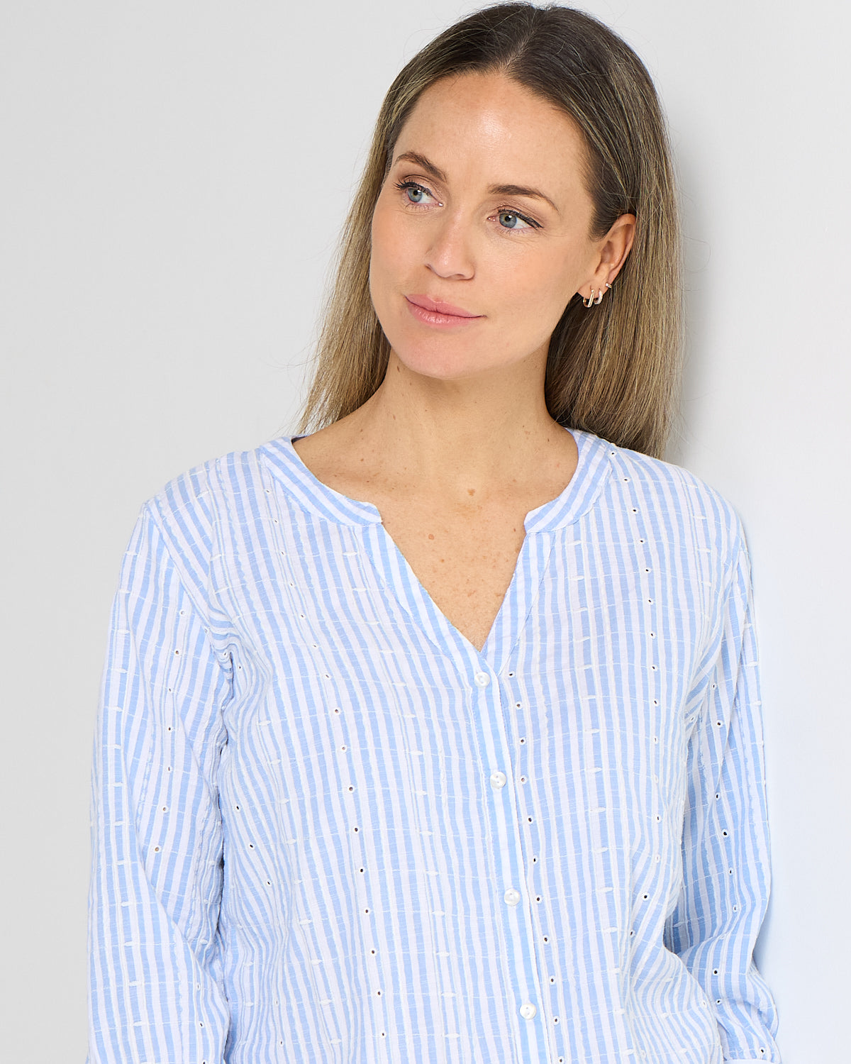 Amelia Shirt - Jacaranda Stripe