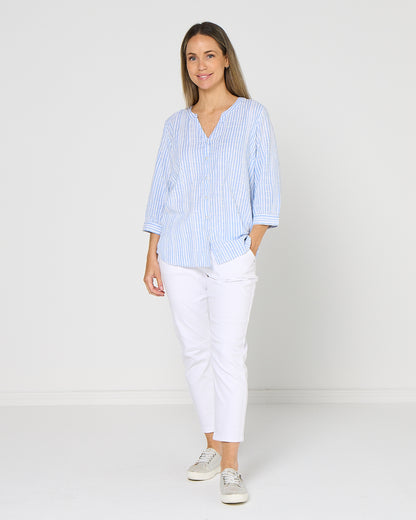 Amelia Shirt - Jacaranda Stripe
