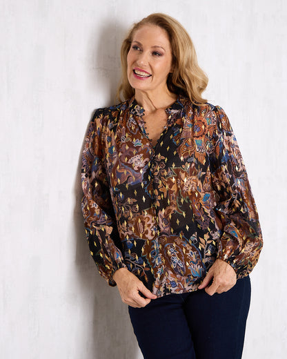 Elara Blouse - Autumn Mosaic