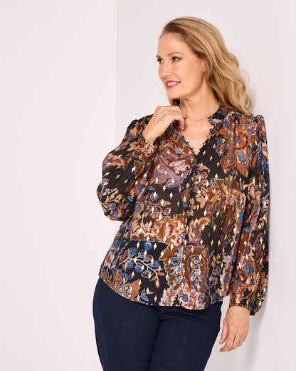 Elara Blouse - Autumn Mosaic