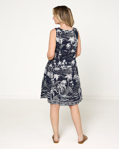 Newport Sleeveless Dress - Beach Navy