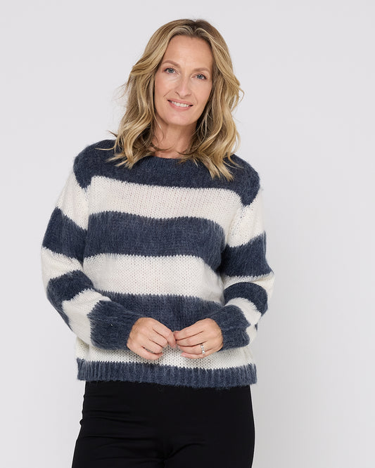 Pallas Stripe Jumper - Navy