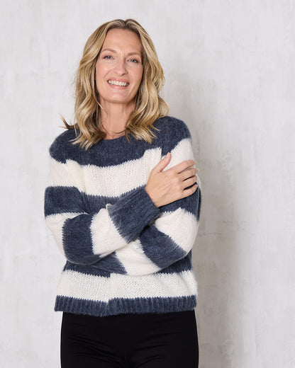 Pallas Stripe Jumper - Navy
