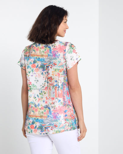 Carmody Cotton Pintuck Top - Vintage Floral