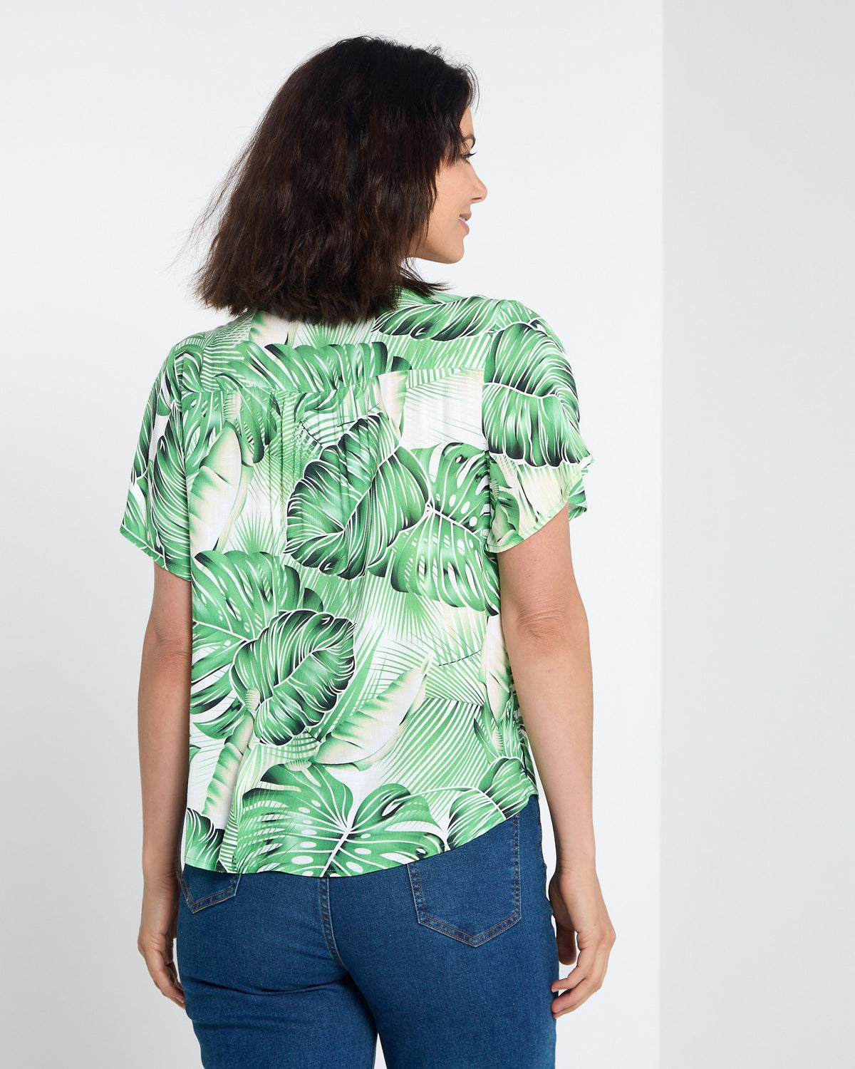 Palm Springs Top - Green Hibiscus