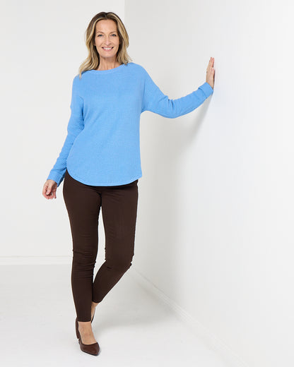Brenda Waffle Knit - Denim