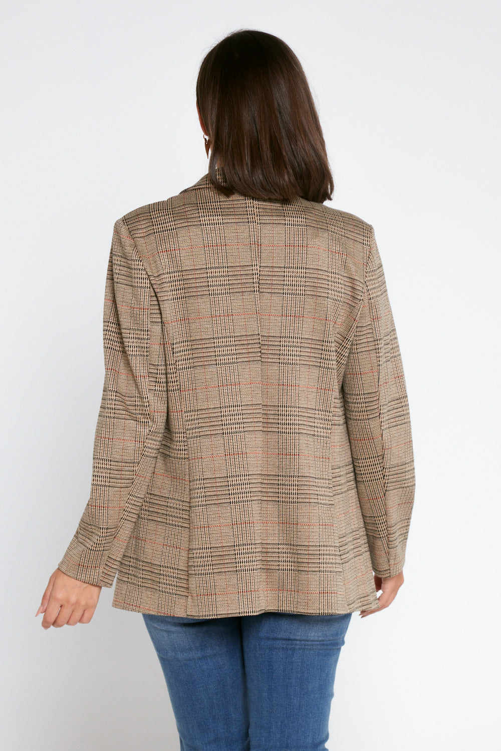 Portsea Stretch Blazer - Brown Check