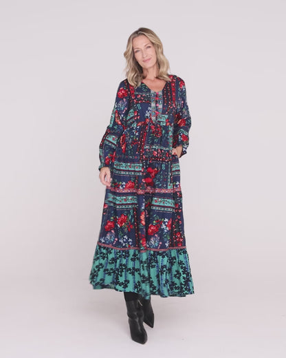 Ivanova Maxi Dress - Navy Floral