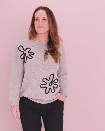 Alula Embellished Knit - Mushroom
