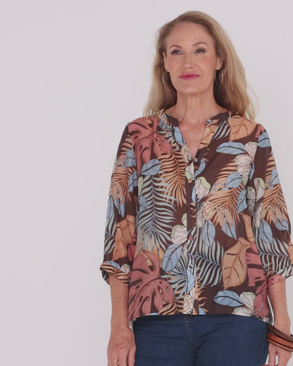 Delilah Blouse - Choc Tropical