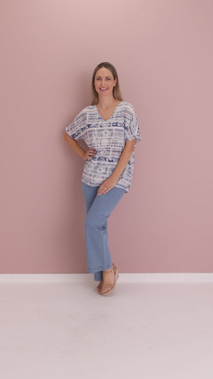 Sasha Embroidered Top - Nautical Breeze