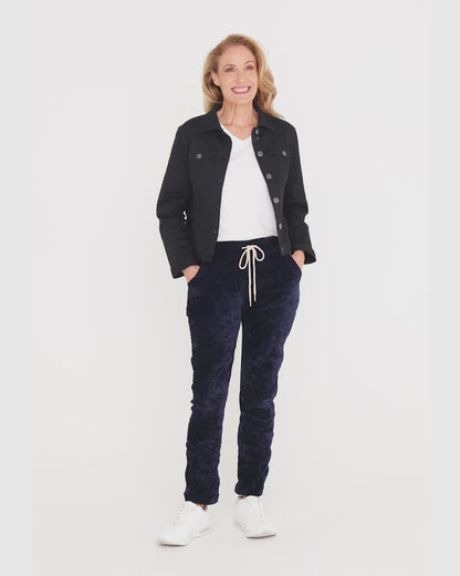 Verona Velvet Pants - Navy