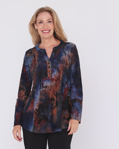 Anashe Blouse - Sapphire Tapestry