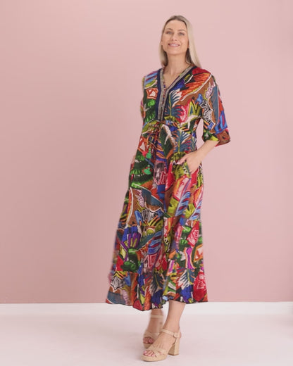 Torgua Maxi Dress - Havana Carnival