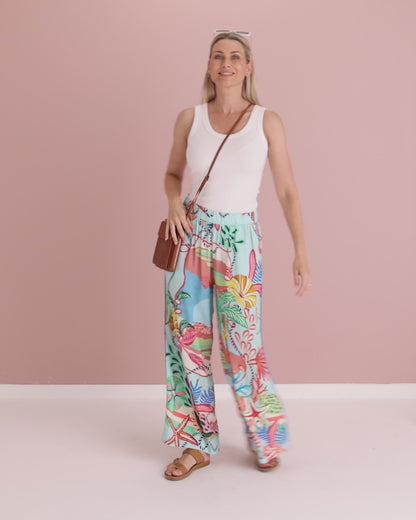 Rio Reef Pant - Tropical Beach Print