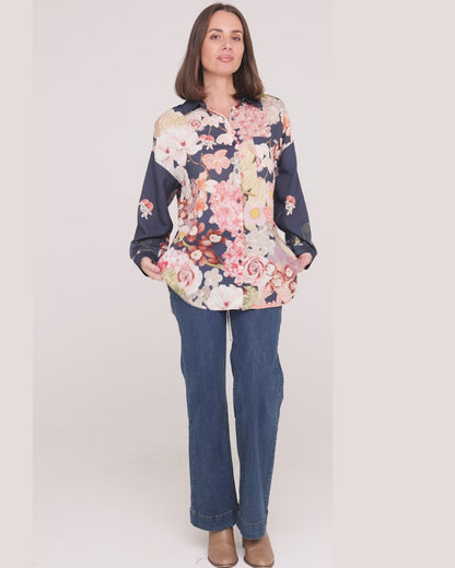 Marcela Blouse - Navy Floral
