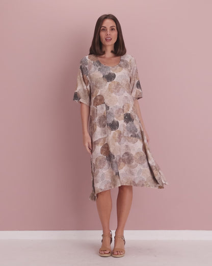 Elara Dress - Mocha Luxe Spot Print