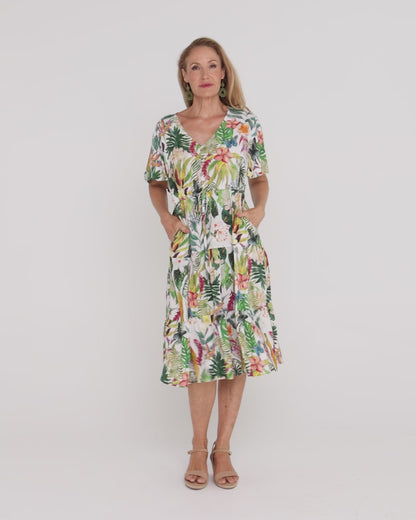 Tamblyn Dress - Frangipani Tropical